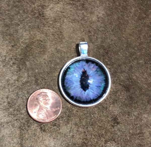 Reverse Glass Hand Painted Dragon Eye - Purple/Blue